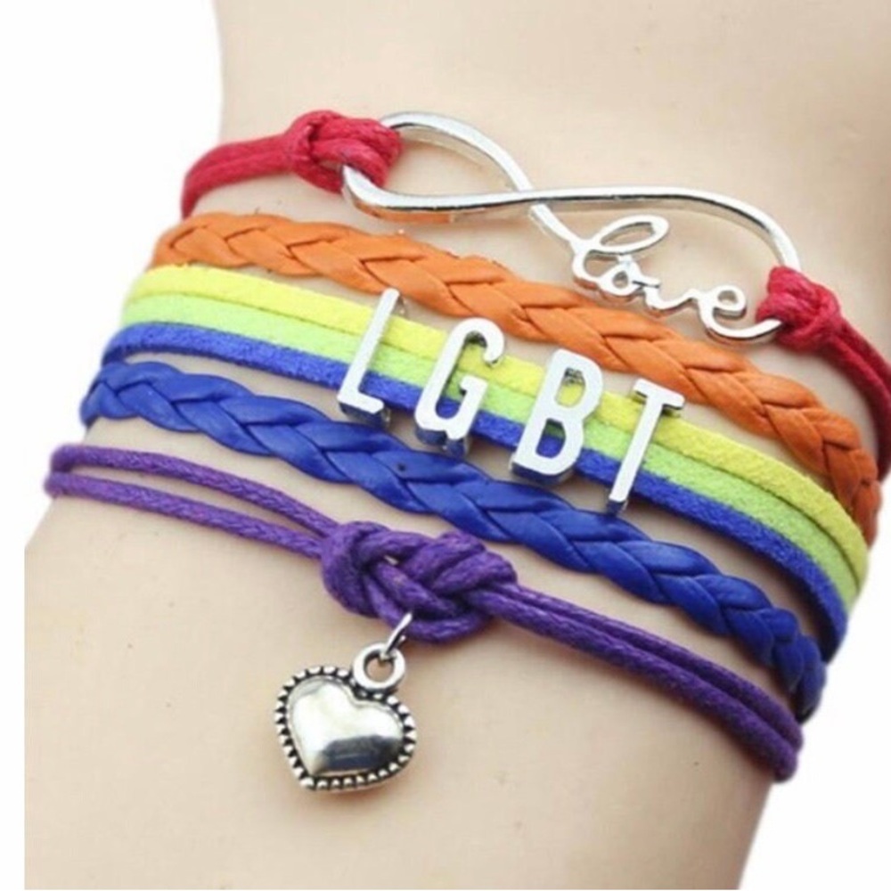 Wrap Style Gay Pride LGBT Rainbow Bracelet Infinity Love Friendship